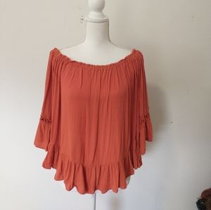 My Michelle off shoulder orange large flowy top
